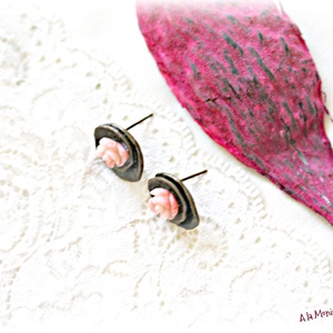 Cercei cu trandafiri de coral roz - bijuterii - cercei - cercei din pietre semiprețioase - Artynos.ro