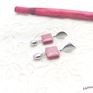 Cercei cu lalele si rodonit - Artynos.ro