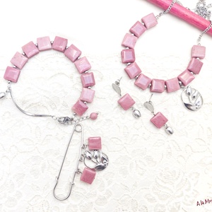 Cercei cu lalele si rodonit - bijuterii - cercei - cercei din pietre semiprețioase - Artynos.ro