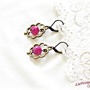 Cercei cu flori de agate roz, Bijuterii, Cercei, Cercei din pietre semipretioase, Confectionarea bijuteriilor, ARTYNOS