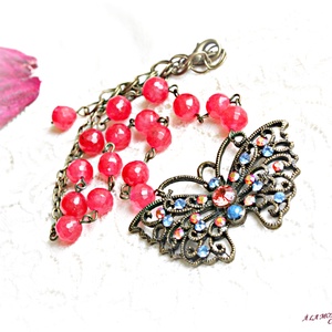 Colier cu jad corai si fluture  - Artynos.ro