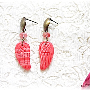 Cercei cu aripi de rodocrozit  - bijuterii - cercei - cercei din pietre semiprețioase - Artynos.ro