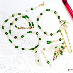 Colier cu cuart si jad galben - bijuterii - coliere - coliere din pietre semiprețioase - Artynos.ro