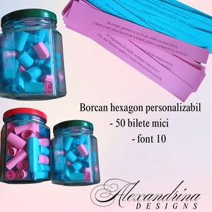 Borcan mic cu 50 de biletele personalizabile  un dar mic, plin de semnificatie, Craciun, Cadouri de Mos Craciun, Cadouri de Mos Craciun, Altele, Arta de hartie, ARTYNOS