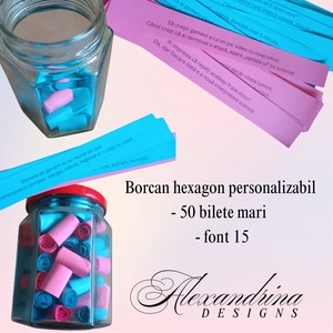 Borcan mic cu 50 de bilețele personalizabile  un dar mic, plin de semnificație - crăciun - cadouri de moș crăciun - cadouri de moș crăciun - Artynos.ro