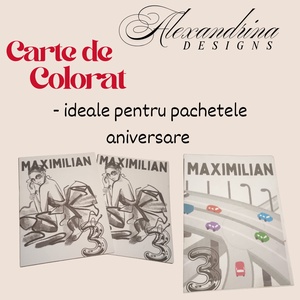 Set 25 Cărți de Colorat Personalizate  40 de Ilustrații, Tema la Alegere Format A5, Pentru Aniversarea de la Grădini - jucării și echipamente pentru copii - cărți pentru copii, cărți textile - Artynos.ro