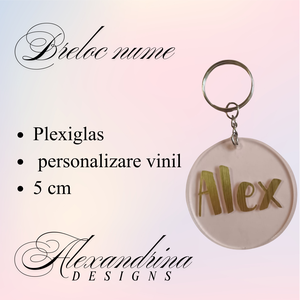 Breloc cu Nume Personalizat � Plexiglas Transparent - Artynos.ro