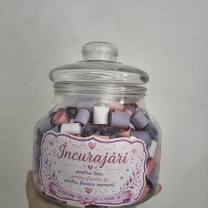 Borcan  Bombonieră cu 500 de Mesaje de Încurajare � culori pastel  - casă & stil de viață - accesorii religioase - binecuvântarea casei - Artynos.ro