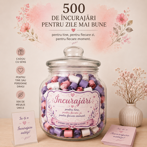 Borcan  Bomboniera cu 500 de Mesaje de Incurajare � culori pastel , Casa & Stil de viata, Accesorii religioase, Binecuvantarea casei, Arta de hartie, ARTYNOS