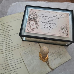 Cutie cu 15 Scrisori pentru Suflet � Cadou Emoționant Personalizat - accesorii nuntă - amintiri și cadouri de nuntă - favoruri de nuntă - Artynos.ro