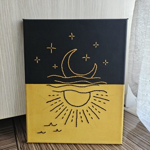 Tablou canvas Luna si Soarele, Casă & Stil de viață, Accesorii pentru decorat casa, Picturi murale, Tablouri/picturi pe pânză, Broderie, Pictură, ARTYNOS