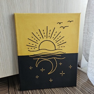 Tablou canvas Luna si Soarele - casă & stil de viață - accesorii pentru decorat casa - picturi murale - tablouri/picturi pe pânză - Artynos.ro