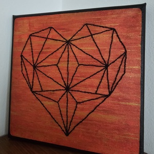Tablou canvas Inima, Casă & Stil de viață, Accesorii pentru decorat casa, Picturi murale, Tablouri/picturi pe pânză, Broderie, Pictură, ARTYNOS