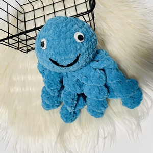 Caracatita crosetata din catifea  jucarie moale, sigura si adorabila, albastru-turcoa, Jucarii si echipamente pentru copii, Cadouri baby shower, , ARTYNOS