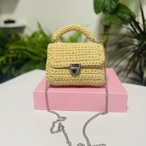 Poseta crosetata manual din fir de bumbac  beige - Artynos.ro