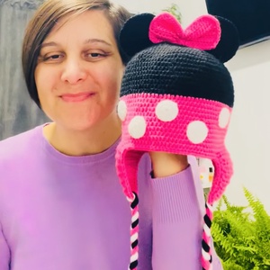 Caciulita inspirata din Minnie Mouse, Imbracaminte si moda, Esarfe, palarii, fularuri, Caciula, Crosetat, ARTYNOS