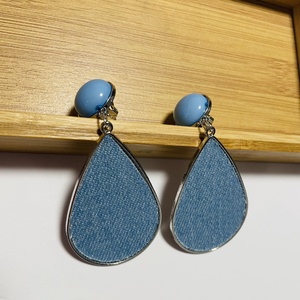 Cercei denim - bijuterii - cercei - clipsuri - Artynos.ro