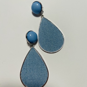 Cercei denim - bijuterii - cercei - clipsuri - Artynos.ro