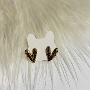 Cercei inimioara animal print auriu � stil indraznet si modern , Accesorii nunta, Bijuterii mireasa, Cercei mireasa, , ARTYNOS