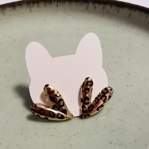 Cercei inimioară animal print auriu � stil îndrăzneț și modern  - accesorii nuntă - bijuterii mireasă - cercei mireasă - Artynos.ro