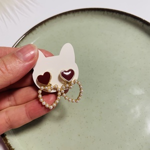 Cercei inimioara cu perle � eleganta delicata si rafinata , Accesorii nunta, Bijuterii mireasa, Cercei mireasa, , ARTYNOS