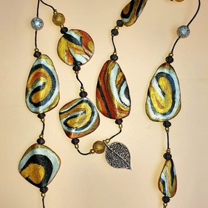 Colier multisirag ,,Ochi de tigru,, -  lungime totala 80 cm -150 lei - bijuterii - coliere - coliere cu multiple șiruri - Artynos.ro
