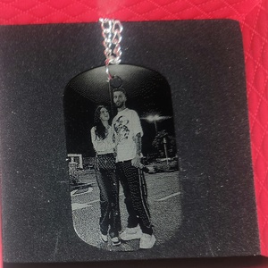 Lant personalizat cu pandantiv tip Dog Tag, Bijuterii, Coliere, Coliere cu pandative, Gravare, pirogravura, ARTYNOS