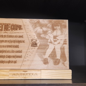 Placheta personalizata din lemn � Cadou de apreciere cu mesaj si fotografie, Arte vizuale si accesorii , Fotografie, Alta fotografie, Gravare, pirogravura, ARTYNOS