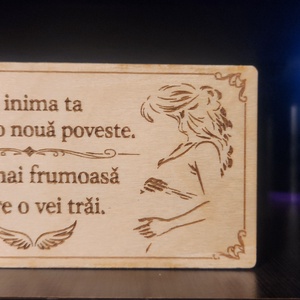 Placheta din lemn gravata � Cadou pentru viitoare mama, Casa & Stil de viata, Decoratiuni de casa, Decoratiuni de pereti, Placa decorativa, Gravare, pirogravura, ARTYNOS