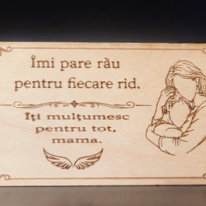 Plachetă din lemn gravată � Cadou pentru viitoare mamă - casă & stil de viață - decorațiuni de casă - decorațiuni de pereți - placă decorativă - Artynos.ro