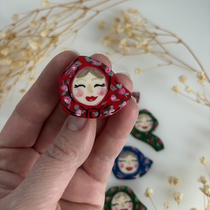 Brosa tarancuta , Bijuterii, Brose, Pictura, Brosa creata din lut, pictata manual, ARTYNOS