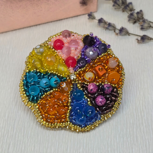 Broșă handmade  Rainbow Bloom Brooch - bijuterii - broșă, insigne - insigne - Artynos.ro