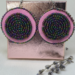 Cercei handmade  Statement Rotunzi Ros - bijuterii - cercei - Artynos.ro