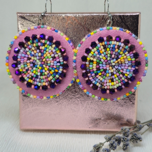 Cerceii Statement Rotunzi multicolori, Bijuterii, Cercei, Cercei rotunzi, Cusatura, ARTYNOS