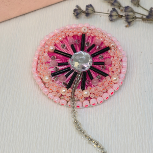 Brosa handmade  Coral Sunset, Accessorii si unelte, Brosa, cerc, incuietoare, Broderie, ARTYNOS