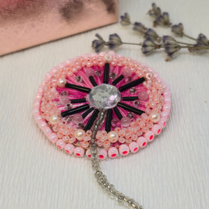 Broșă handmade  Coral Sunset - accessorii și unelte - broșă, cerc, încuietoare - Artynos.ro