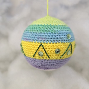 Amma Design Glob croșetat manual pe bază din polistiren, 9x9 cm - crăciun - decorațiuni de crăciun de casă - globuri de crăciun - Artynos.ro