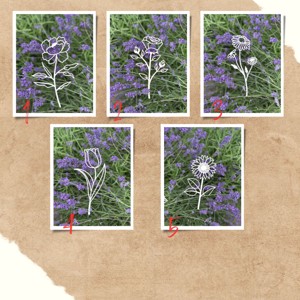 Floare decorativă de copac - 5 modele diferite de flori, placaj -  - Artynos.ro