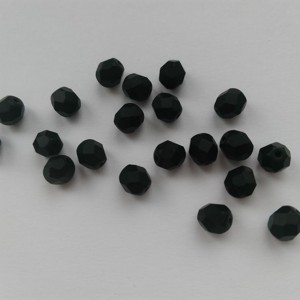 Margele cehe fatetate din sticla - 6mm - 40 buc / pachet - negru mat, , , ARTYNOS