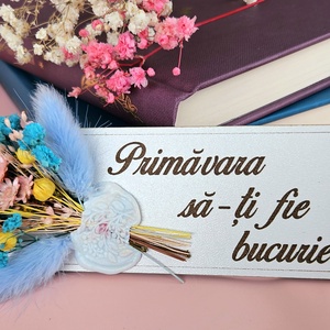 Mărțișor Semn de carte cu flori criogenate și sigiliu - bijuterii - mărțișor - Artynos.ro