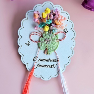 Mărțișor cu flori și sigiliu  - bijuterii - mărțișor - Artynos.ro