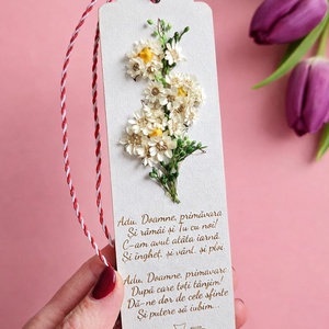 Martisor Semn de carte, Bijuterii, Martisor, Aranjament de flori, Gravare, pirogravura, ARTYNOS