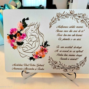 Placheta decorativa cu flori criogenate  - Artynos.ro