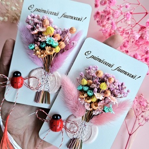 Mărțișor Plăcuță cu flori și sigiliu  - bijuterii - mărțișor - Artynos.ro
