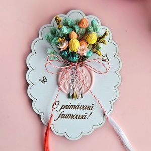 Mărțișor cu flori și sigiliu  - bijuterii - mărțișor - Artynos.ro