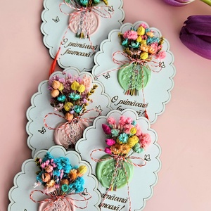 Plăcuță cu flori și sigiliu  - casă & stil de viață - decorațiuni de casă - decorațiuni de masă și rafturi - decorațiuni de masă - Artynos.ro