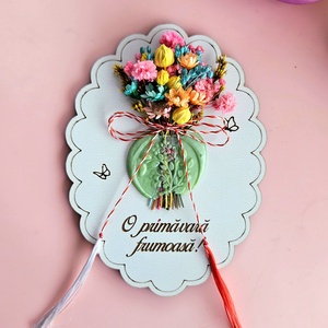 Plăcuță cu flori și sigiliu  - casă & stil de viață - decorațiuni de casă - decorațiuni de masă și rafturi - decorațiuni de masă - Artynos.ro