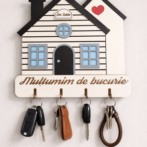 Suport de chei tip casuta , Casa & Stil de viata, Mobilier artizanal, Cuier, Gravare, pirogravura, Pictura, ARTYNOS