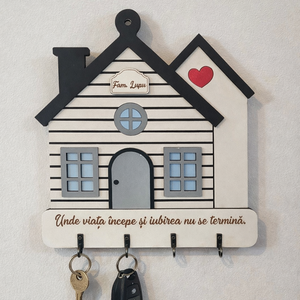 Suport de chei tip căsuță  - casă & stil de viață - mobilier artizanal - cuier - Artynos.ro