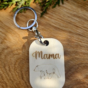 Breloc Mama Bear, Genti si portofele, Accesorii genti, Breloc, Gravare, pirogravura, ARTYNOS
